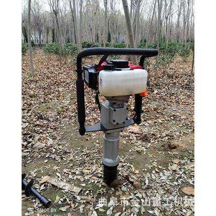 中型手提式栅栏栽桩机工地用汽油打桩机汽油支架栽桩机
