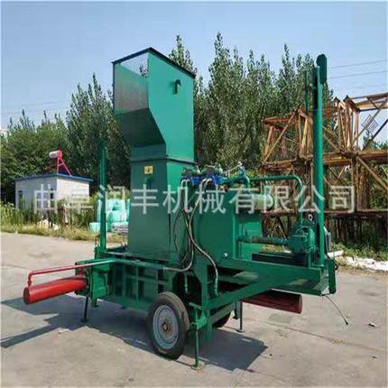 青储三缸卧式压块机22kw电动液压包草机养殖场方形青贮打捆包膜机