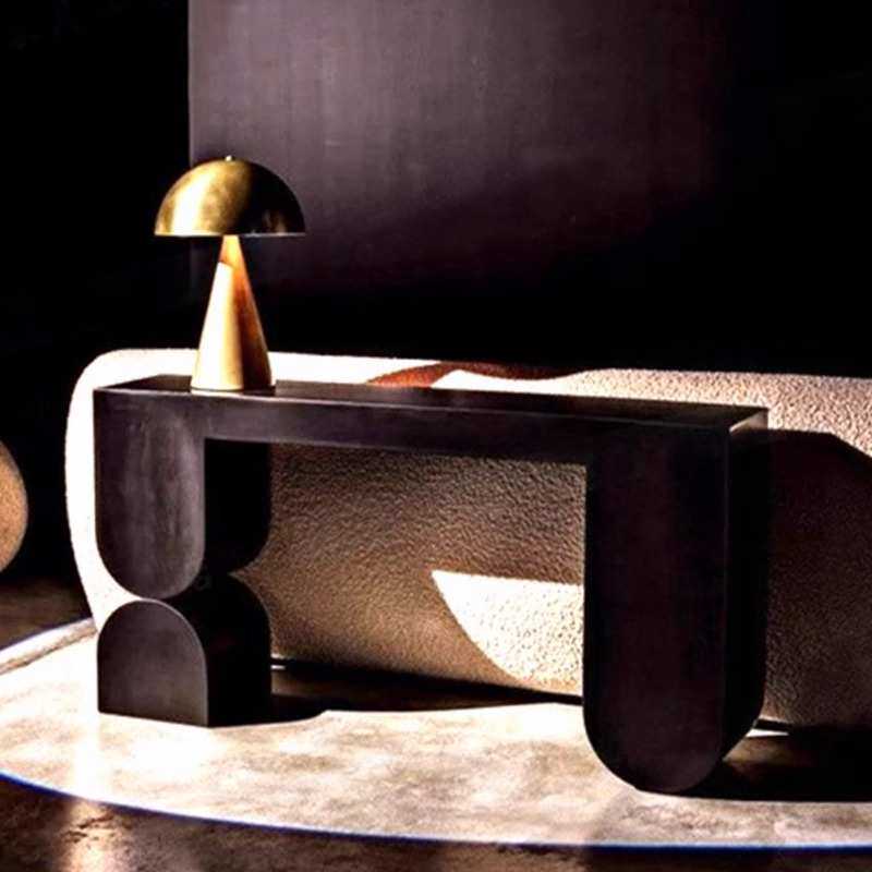 法式复古实木雕刻玄关柜门厅隔断柜美式欧式黑色餐边柜家用储物柜