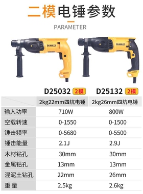 得伟电锤两用多功能调速电锤钻大功率冲击钻D25032/132 无极调速