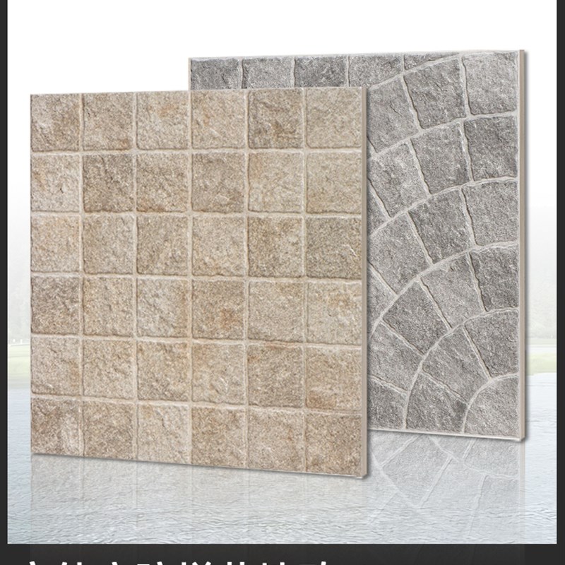 户外拼花铺路石600X600房子庭院花园石灰石阳台露W台马蹄石仿古砖