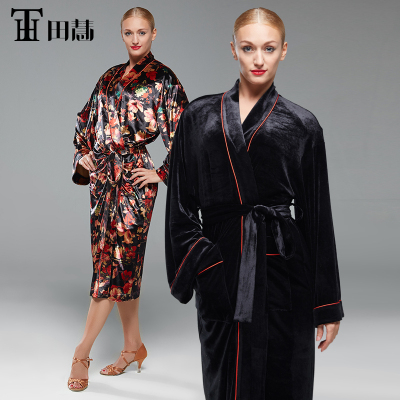 美诗美童新款流行丝绒摩登舞拉丁舞服赛袍丝绒比赛服62110