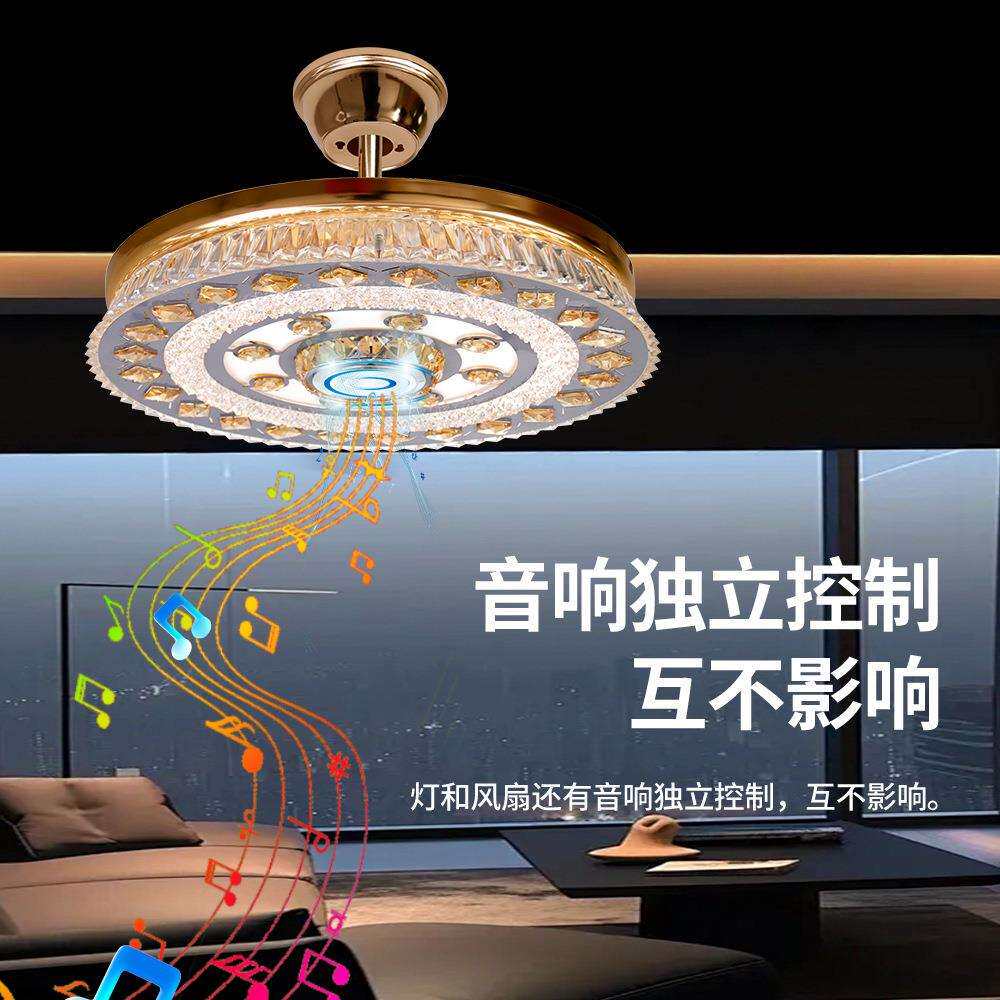 热销美式风格ABS材质风扇灯大风力家用隐形创意静音吸顶式吊扇灯