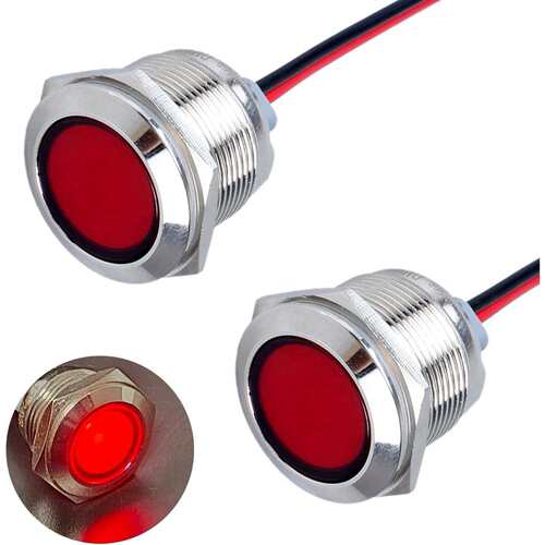DMWD 2PCS 22mm 金属指示灯安装孔 7/8 英寸,110-220VAC 20mA 防
