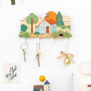 阿楹 玄关遮丑墙面装饰钥匙x收纳架壁挂儿童房门衣柜格栅卧室挂钩