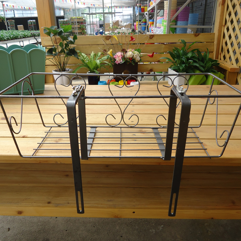 长方形铁花架铁艺花盆架r花菜盆花架E阳台阳台栏杆铁架挂架可调铁