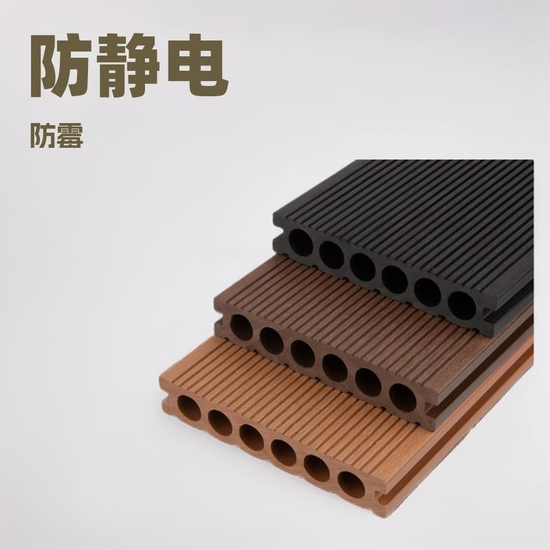 防静电防霉庭院露台走廊别墅防晒防水防火耐磨长条高端圆孔地板