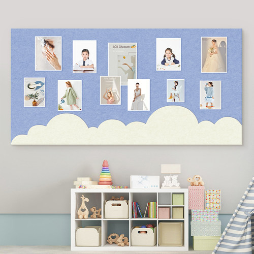 幼儿园毛毡墙贴软木板照片墙背景墙板展示板主题墙留言板挂墙家用