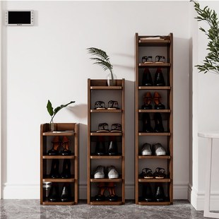 全实木鞋架子家用门口简易新款爆款小窄分层隔板多层收纳神器省空