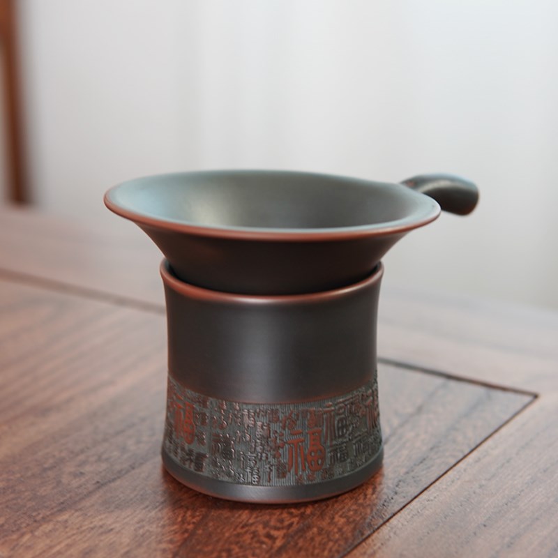 百福茶滤 广西t坭兴陶原矿全手工茶滤