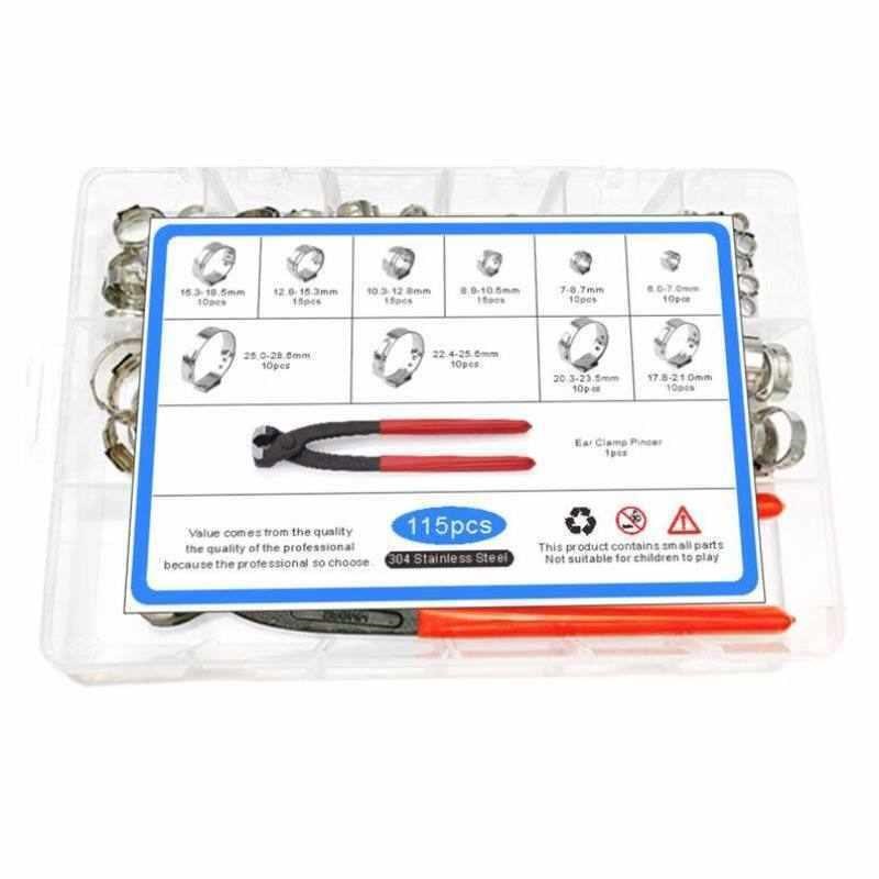 奈鑫304不锈钢卡箍配卡箍钳单耳无极喉箍抱箍管S卡管箍盒装无规格