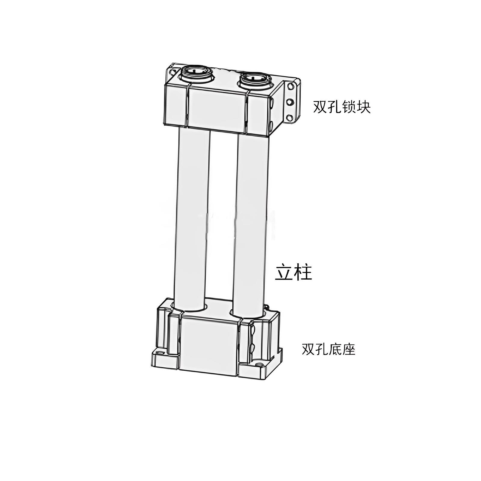 机构安装组件加强块ZCD16双孔底座ZCD18双孔锁块ZCD19 支架固定