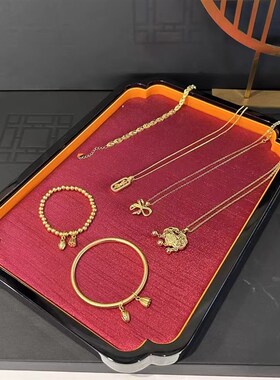 高档烤漆首饰托盘饰品盘宫廷风手串手镯戒指盘文玩收纳看货盘