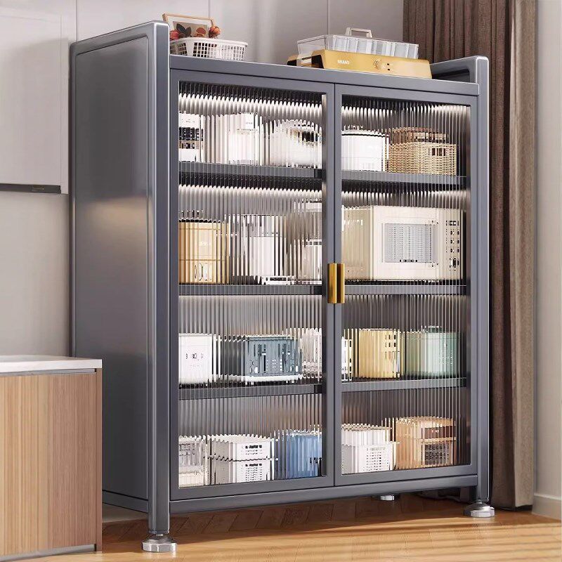 厨房置物架落地多层收纳柜家用对开门微波炉防尘多功能橱柜储物柜,厨房/烹饪用具,微波炉置物架,淘宝优惠券,粉丝福利购,淘宝优惠卷