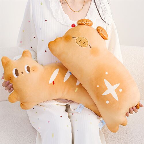 正版烤面包小猫抱枕靠垫小猪玩偶毛绒玩具公仔陪睡娃娃女生日礼物