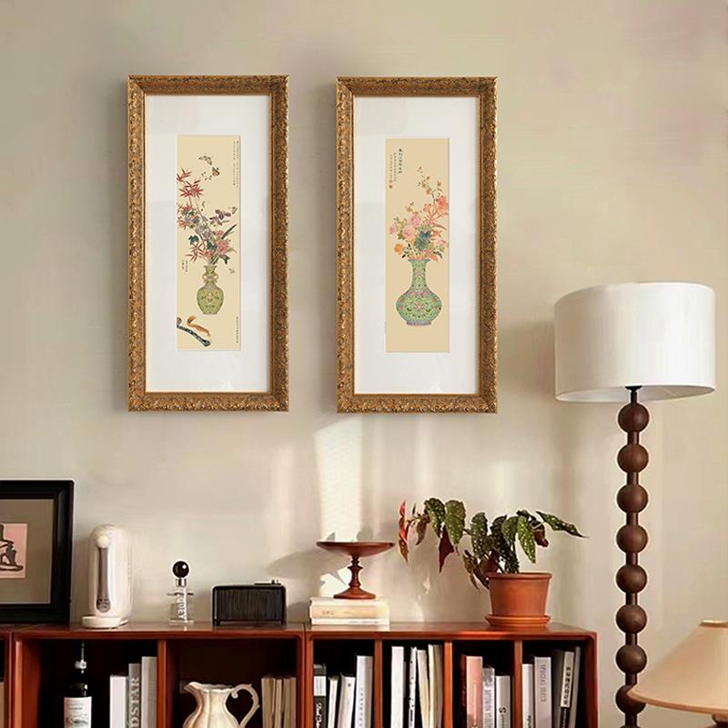 新中式复古静物花瓶装饰画客厅玄关卧室床头挂画墙上壁画桌面摆画