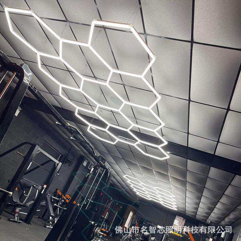 洗车店蜂窝灯 220V跨境防水防尘车库健身房照明 高亮吊顶灯14孔