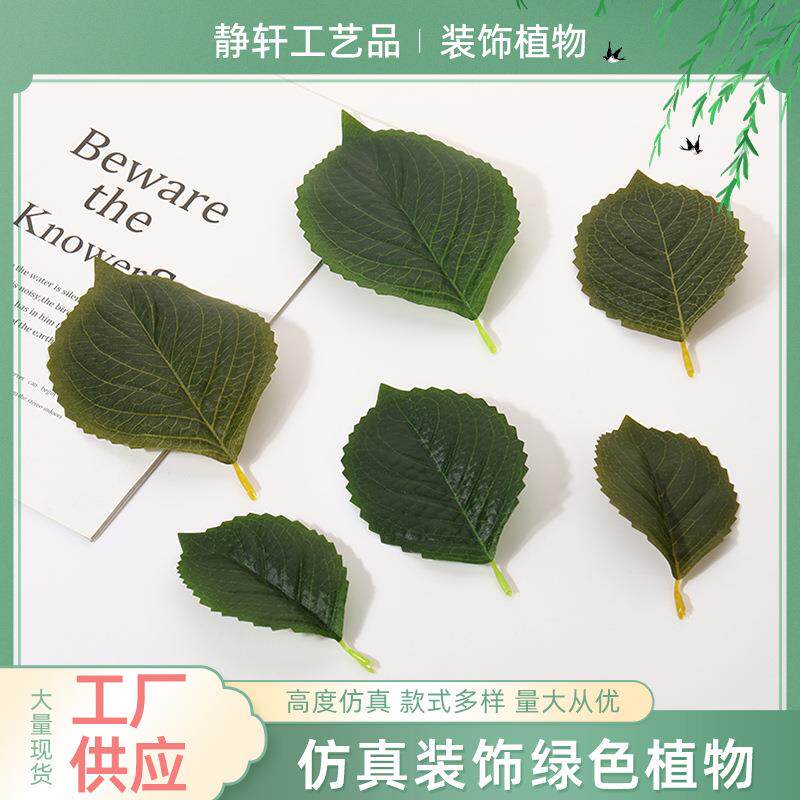 厂家直销仿真丝印绣球叶仿真绿植树叶橱窗摄影道具