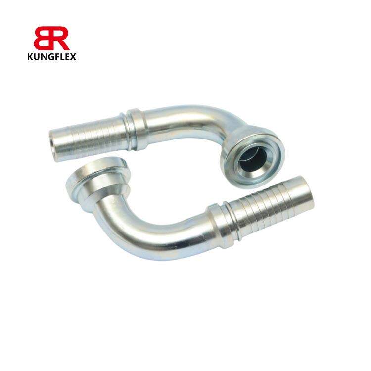 KUNGFLEX 87692-08-08 90°SAE法兰 不锈钢扣压接头 6000PSI