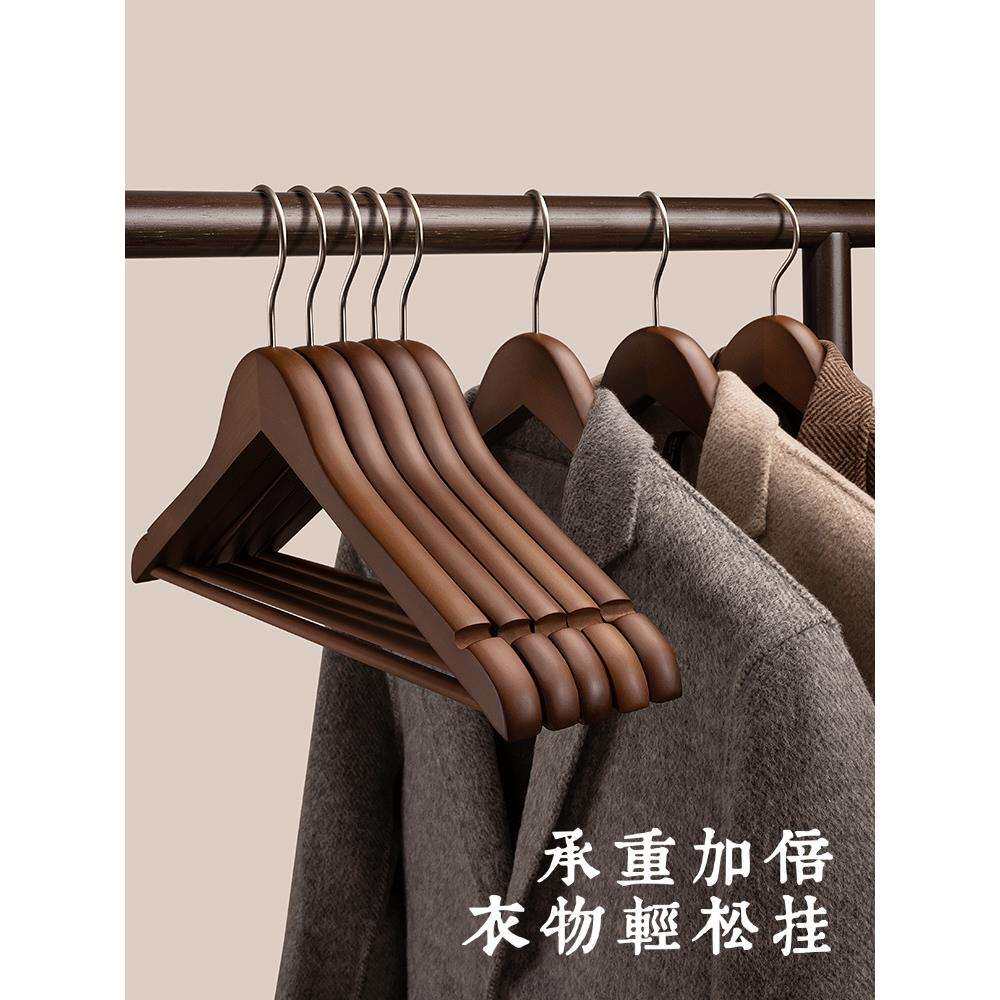 木质衣架家用挂衣实木衣撑无痕防滑酒店服装店木头衣架子