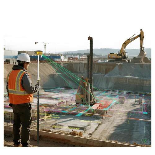 V5激光双摄RTK道路土建A地形测绘实景V5双摄三维CD放样测量仪