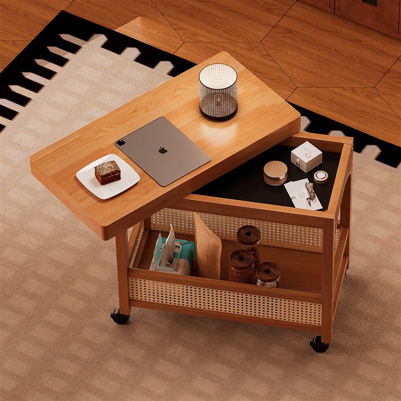 实木沙发边几可移动茶几客厅家用小推车置K物架茶水柜茶几桌小茶