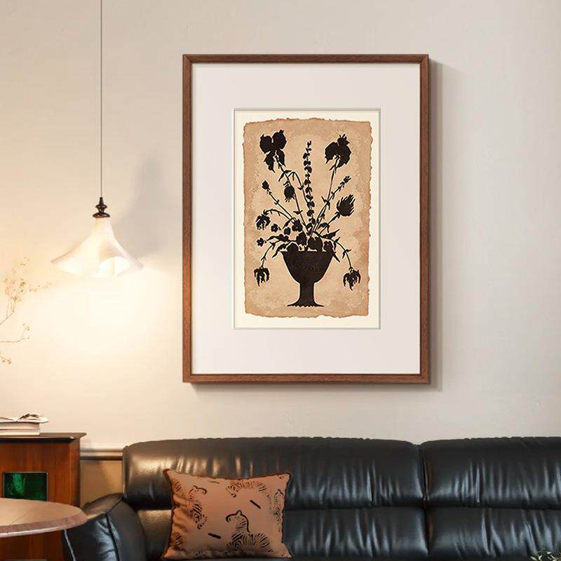 《瓶花》法式中古风客厅装饰画高级感复古花卉餐厅挂画小众卧室画