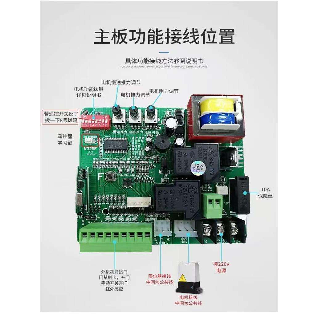 言诺佳直线平移门电机别墅庭院电动门一体机对开门摇控开门机