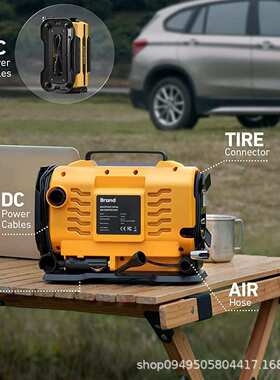 AC/DC汽车充气泵交流110-230V打气泵直流12V双电源新款车载充气泵