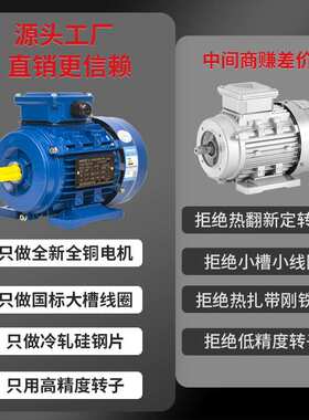 铝合金三相异步电动机YE3-80M2-6/90L-6级960转380V交流马达