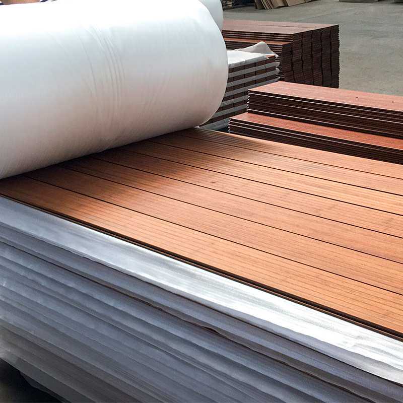 重庆长寿户外竹木地板咖啡菠萝格色深碳厂家直销安装施工维护