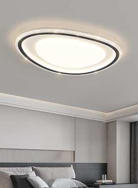 黑色极简风创意鹅卵石吸顶灯卧室房间灯现代简约儿童房餐厅LED灯