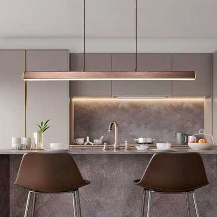 餐厅灯创意灯具办公室吊灯北欧吧台工业风现代简约led长条灯