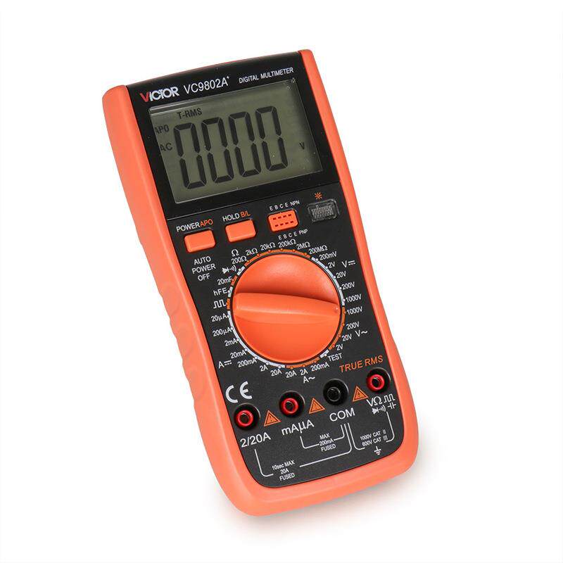 胜利全保护胜利数字万用表VC9802A+火线判断带背光
