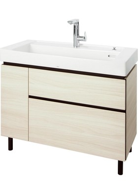 TOTO浴室柜简约新款落地式多层实木LBEA100MD/MW深/浅木纹柜子