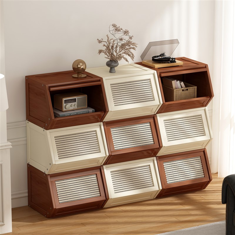 飘窗收纳柜斗柜格子柜自由组x合家用客厅置物柜简易书柜靠墙可移