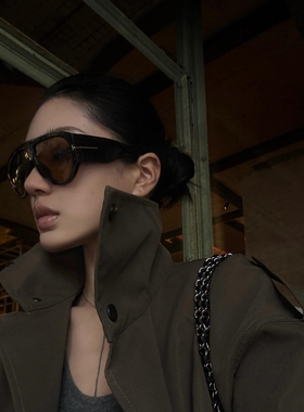 闭眼入~复古大框飞行员墨镜女