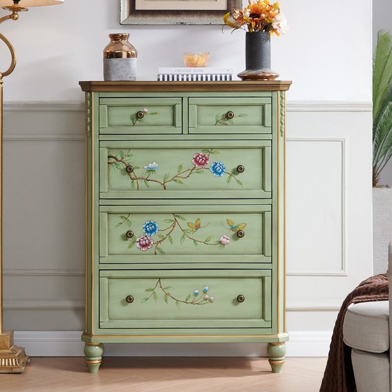 美式五斗柜边柜玄关柜储物实木收纳靠墙欧式复古高柜客厅卧室家具,住宅家具,斗柜,淘宝优惠券,粉丝福利购,淘宝优惠卷