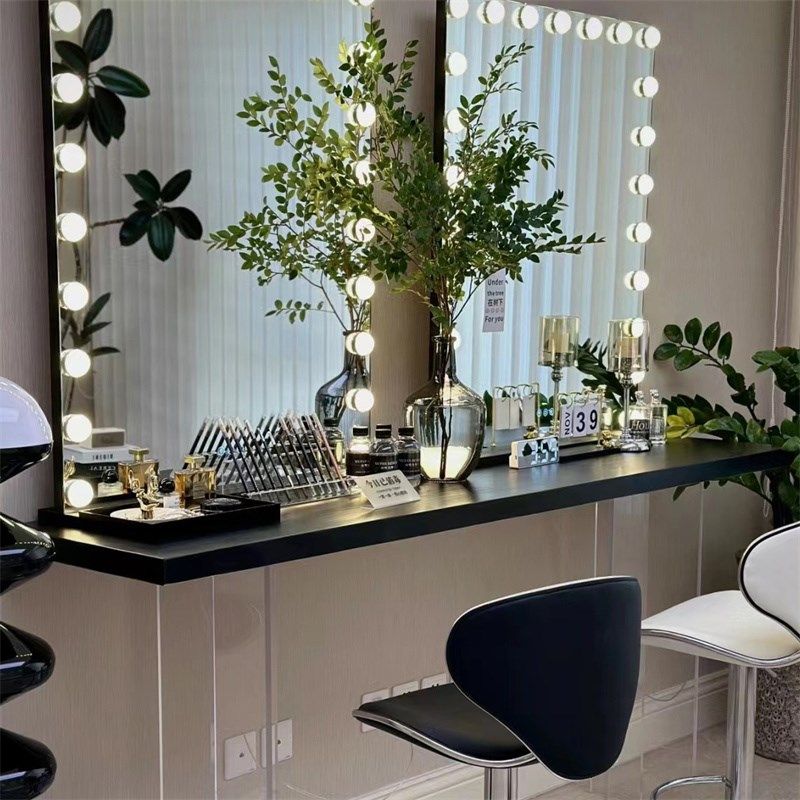 双人专业化妆镜台带灯婚纱店礼服馆美容院影楼亚克力工作室桌商用,住宅家具,梳妆台/桌,淘宝优惠券,粉丝福利购,淘宝优惠卷