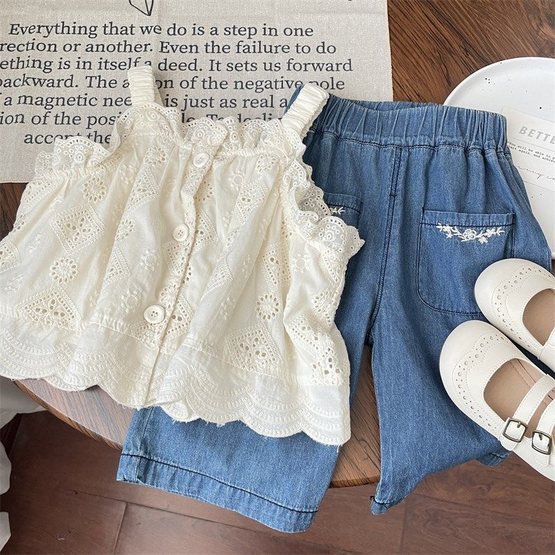 2024纯色简约小可爱夏款女童女宝蕾丝花边娃娃衫吊带上衣小衫儿童,童装/婴儿装/亲子装,背心吊带,淘宝优惠券,粉丝福利购,淘宝优惠卷