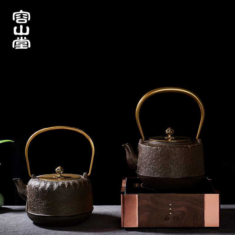 容山堂 铁壶 铸铁茶壶电陶炉茶炉套装 复古茶具家用煮茶器烧水壶