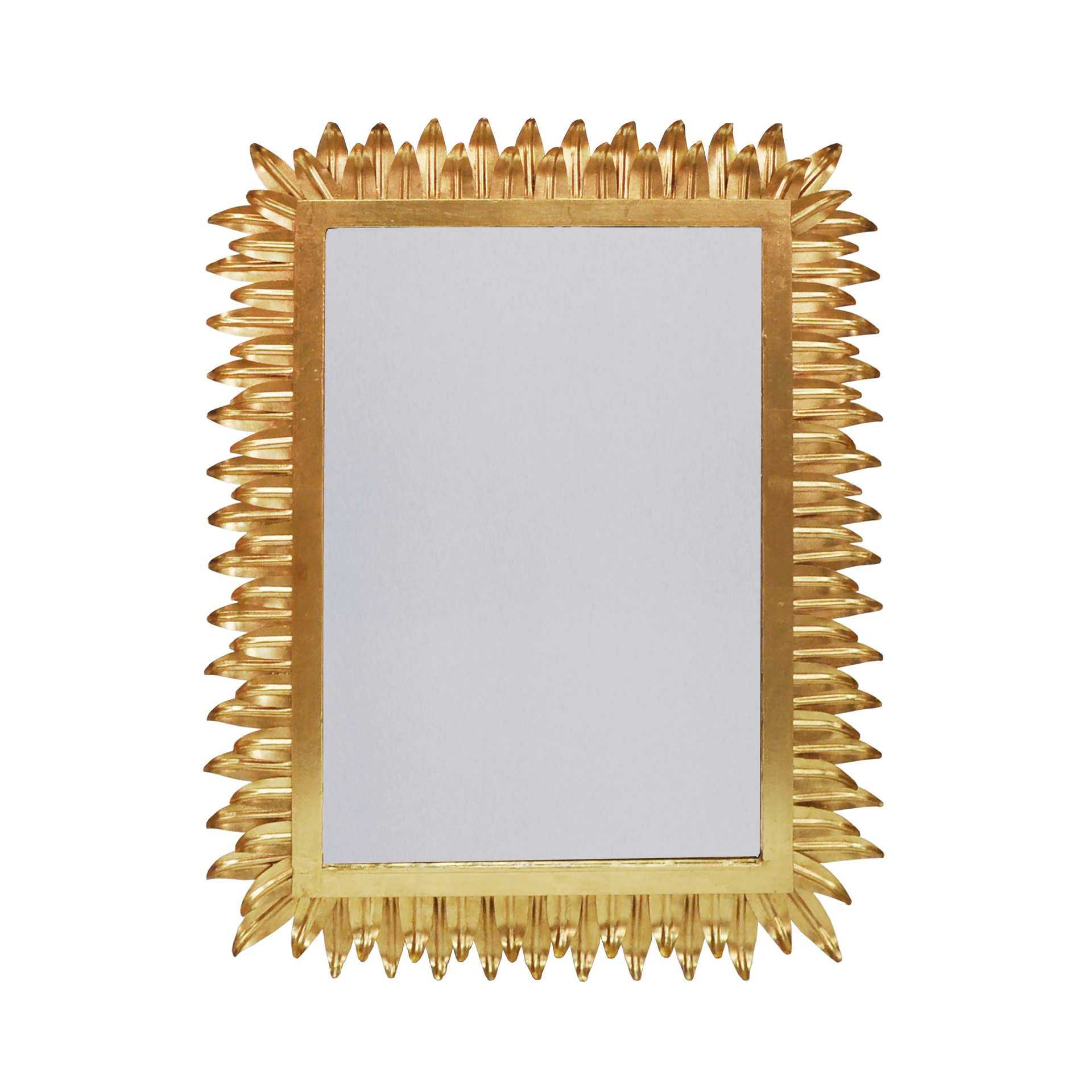 美式轻奢复古铁叶子装饰镜/金箔挂镜/酒店别墅/软装设计美式家具