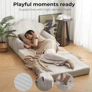 跨境压缩沙发压缩床垫高密海绵可折叠懒人沙发床Compressed sofa