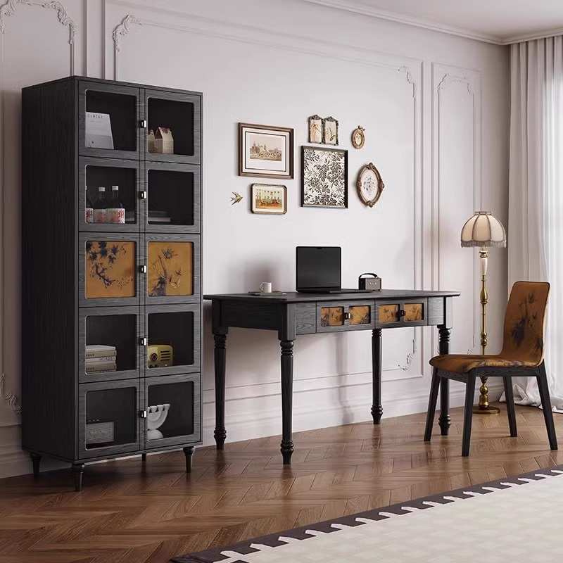 【中古风系列设计师配套】中古风书桌法式复古书房书台实木电脑桌