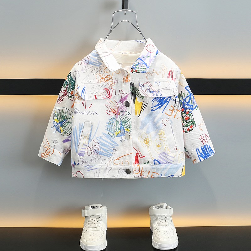 男童春装薄款牛仔外套2025新款儿童春秋款洋气时髦宝宝春季衣服潮图片