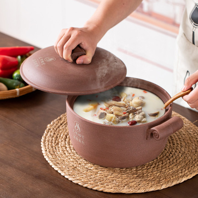 原陶无釉老式煲汤土砂锅炖锅家用煤气灶燃气专用耐高温干烧煲沙锅