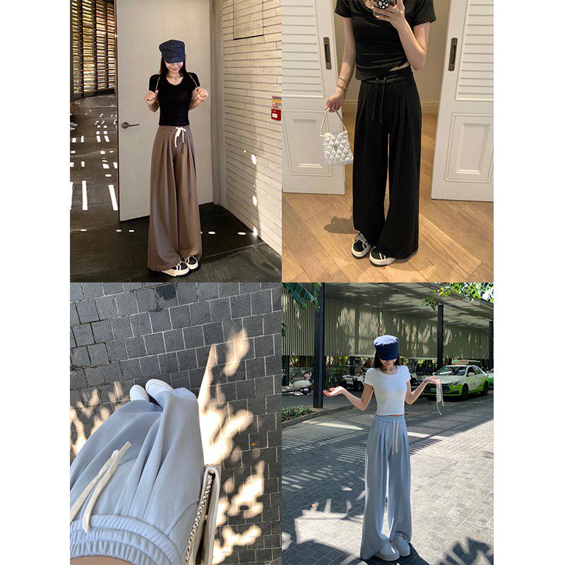 大瓶定制 又一条神裤 垂感显瘦阔腿裤女夏高腰直筒宽松休闲裤长裤