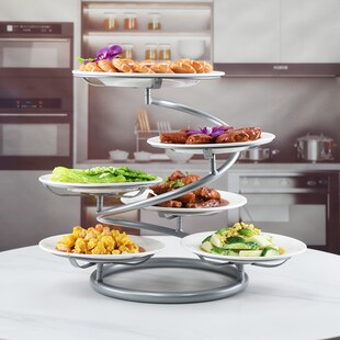 台阶式冷盘架酒店放菜架子菜盘架摆盘神器备菜架餐桌冷菜架配菜架