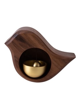 乔迁礼物新居暖房搬家创意礼品吸门式风铃黑胡桃实木日式入户门铃