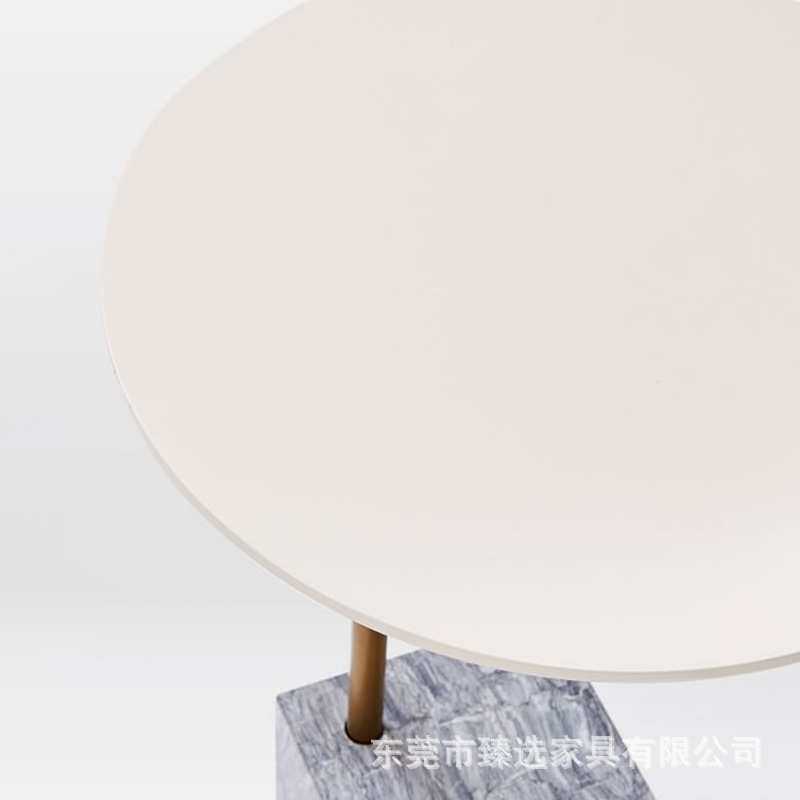 现代简约北欧大理石边几茶几设计师创意圆桌样板房移动角几洽谈桌